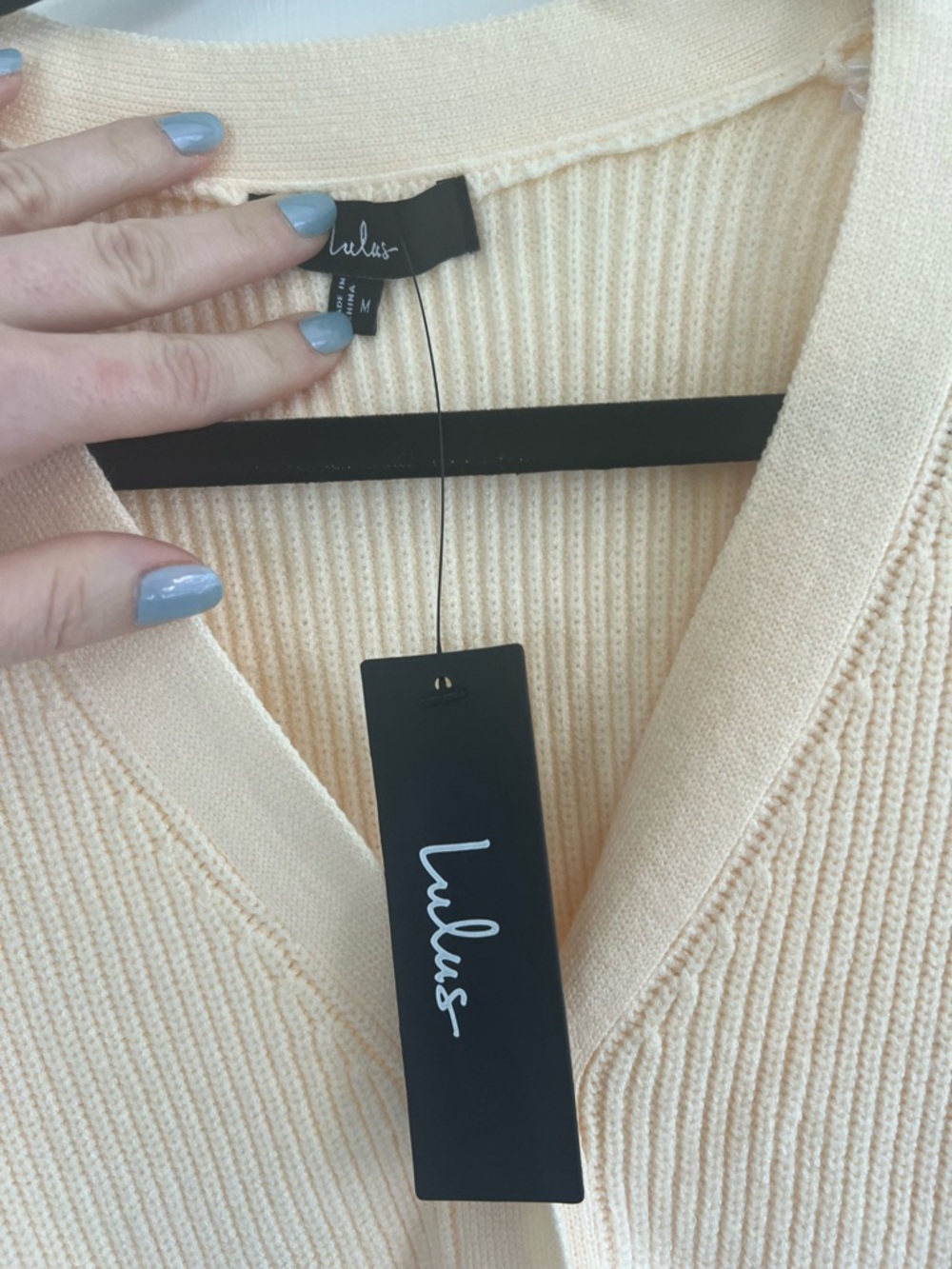 Lulu's Cream Button-Front Ribbed Mini Dress - Picture 7 of 8